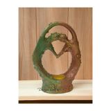 DERYA DESİNG ART Dekoratif Sevgililer Biblo Heykel Mumluk, 24x18 cm, El Boyalı Polyester