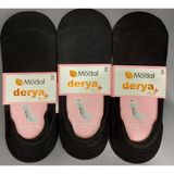 Derya Kadın Dikişsiz Modal Babet Çorap 12 Adet - 36 - 40 - Siyah