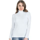 Derya Kurşun Balıkçı Yaka Uzun Kol Kadın Tişört 245 - M - 001-Beyaz