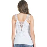 Derya Kurşun Dekolte Güpürlü Kadın Atlet 178 Siyah L-xl