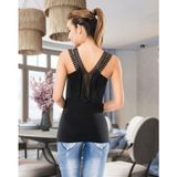 Derya Kurşun Güpür Dantelli Dekolte Atlet 141 Siyah L-xl