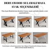 Deryawood Atair 70x140x76 cm Masif Ahşap Sulamalı Mutfak Masası