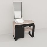 Deryawood Beyaz Eskitme Ordo Ray Kapak Banyo Dolabı