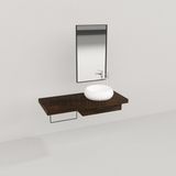 Deryawood Ceviz Genüs Ahşap Banyo Rafı