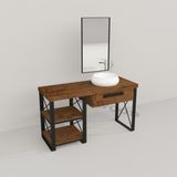 Deryawood Ceviz Pürüzsüz Larix Banyo Dolabı