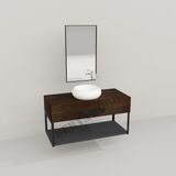 Deryawood Ceviz Wind Ahşap Banyo Rafı