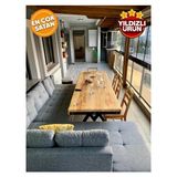 Deryawood doğal ahşap masif mutfak masası 120x80 cm - Naturel Ahşap - 80x120