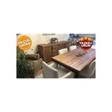 Deryawood doğal ahşap masif mutfak masası 70x120 cm - Açık Ceviz