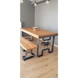 Deryawood Doğal Ahşap Yemek Masası 80x120 cm - Ahşap - Kahverengi - 80*120*76 cm