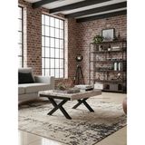 Deryawood Grop Doğal Ahşap Orta Sehpa 85X85 - BEYAZ ESKİTME