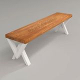 Deryawood Hestia 37x80x45 cm Beyaz Ayak Masif Ahşap Bank