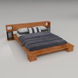 Deryawood Mar Masif Ahşap Tek Kişilik Karyola 120X200 - Açık Ceviz Renk - 120 x 200 cm
