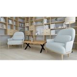Deryawood Masif Ahşap Carpinus Ofis Sehpa 85*100 cm - Açık Ceviz - 85*100*45 cm