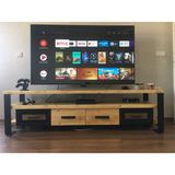 Deryawood Masif Ahşap Demir Çekmeceli Tv Ünitesi 45 x 180X55 cm