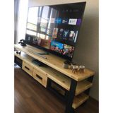 Deryawood Masif Ahşap Demir Çekmeceli Tv Ünitesi 45 x 200X55 cm