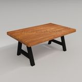 Deryawood Masif Ahşap Laurus Ofis Sehpa 85*100 cm - Açık Ceviz - 85*100*45 cm