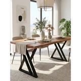 Deryawood Masif Ahşap Pinus Sulamalı Yemek Masası 70x100 cm - Açık Ceviz - 70*100*76CM