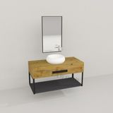 Deryawood Naturel Wind Ahşap Banyo Rafı