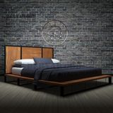 Deryawood Nova Masif Ahşap Çift Kişilik Karyola 200X200 - Açık Ceviz Renk - 200 x 200 cm