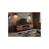 Deryawood Pearl Doğal Ahşap Çekmeceli Tv Ünitesi - 210cm Kahverengi