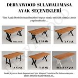 Deryawood Pinus 85x120x76 cm Masif Ahşap Sulamalı Mutfak Masası