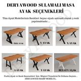 Deryawood Pinus 85x180x76 cm Masif Ahşap Sulamalı Yemek Masası