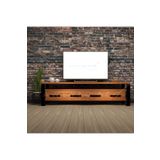 deryawood Raweyn Masif Ağaç Çekmeceli Tv Sehpası Ceviz 200cm*45cm*55 Cm