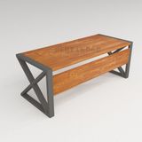 Deryawood Silver Ahşap Ofis Masası 140X85X76 Cm-Ön Ahşap-Antrasit Renk Ayak - Açık Ceviz - 85 x 140 x 76 cm