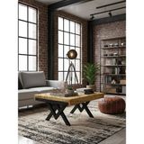 Deryawood Steelon Doğal Ahşap Orta Sehpa 85X85 - NATUREL