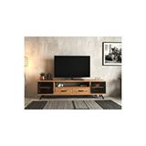 Deryawood Style Doğal Ahşap Çekmeceli Tv Ünitesi - 220cm Kahverengi