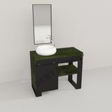 Deryawood Yeşil Eskitme Ordo Ray Kapak Banyo Dolabı