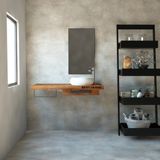 DeryawoodGenus Ahşap Hilton Banyo Rafı - Açık Ceviz 60 cm - 40*60*4