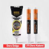 Derz Dolgu 380 Gr Beyaz Kuruyan Su Bazli Kokusuz Kalici Derz Kalemi Beyaz (2'Li Set)