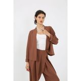 Des Concept Kadın Kimono Yaka Bol Kesim Ceket - 42 - Kahve