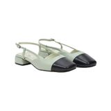 Desa 48125 Slingback Yeşil Kare Burun Deri Kadın Günlük Ayakkabı