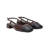 Desa 48132 Kahve Kare Burun Slingback Deri Kadın Günlük Ayakkabı