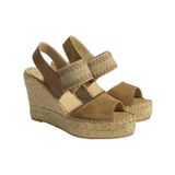 Desa Bej Kadın Lastik Bantlı Slingback Dolgu Topuklu Süet Espadril 26032, 38