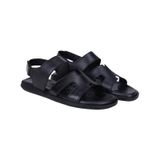 Desa Erkek Sandal Erkek Siyah Cırt Cırtlı Deri Sandalet