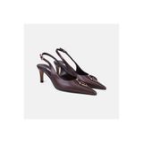 Desa Kadın Acı Kahve Renkli Taşlı Slingback Deri Stiletto