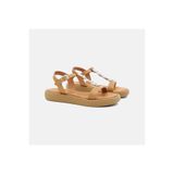 Desa Kadın Bej Ayarlanabilir Tokalı Kalın Tabanlı Deri Sandalet