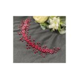 DesaAccessories Bordo Kristal Taşlı Nişan, Kına, Düğün Saç Aksesuarı, Gelin Tacı