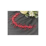 DesaAccessories Kırmızı Kristal Taşlı Nişan, Kına, Düğün Saç Aksesuarı, Gelin Tacı