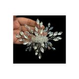 DesaAccessories Kristal ve Zirkon Taşlı, Gelin, Nişan, Kına, Davet Saç Aksesuarı, Tacı