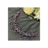DesaAccessories Mor Kristal Taşlı Gelin, Nişan, Kına, Düğün Saç Aksesuarı, Gelin Tacı