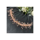 DesaAccessories Pembe Kristal Taşlı Nişan, Kına, Düğün Saç Aksesuarı, Gelin Tacı