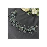 DesaAccessories Yeşil Kristal Taşlı Nişan, Kına, Düğün Saç Aksesuarı, Gelin Tacı