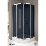 Desaş Shower Füme Teknesiz Oval Düz Cam Duşakabin 90 x 90 6 MM Füme