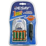 Desay Hızlı Şarj Aleti+4 Adet 900 Mah AAA Pil+Araç Şarj Cihazı