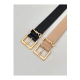Descoin 2'li Set Kare Gold Tokalı Kadın Kemeri.Ceket Kemeri,Elbise Kemeri,Pantolon Kemeri,Gömlek Kemeri