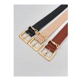 Descoin 3'lü Set Kare Gold Tokalı Kadın Kemeri.Ceket Kemeri,Elbise Kemeri,Pantolon Kemeri,Gömlek Kemeri